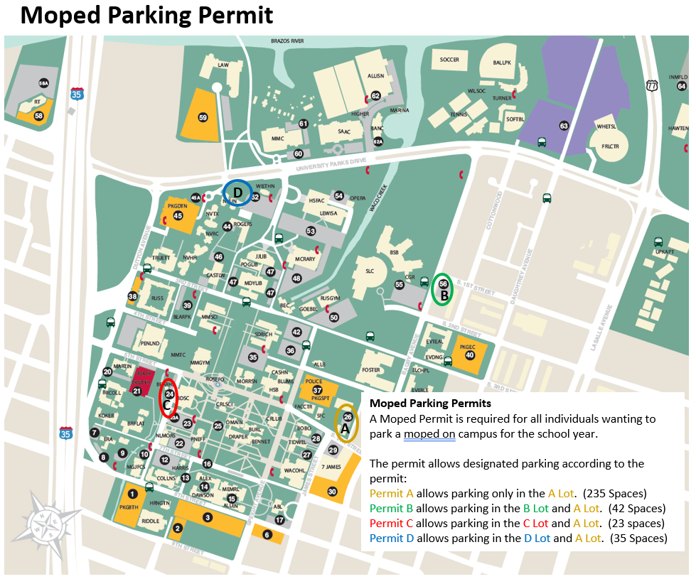 baylor university campus map Moped Permits Department Of Public Safety Baylor University baylor university campus map