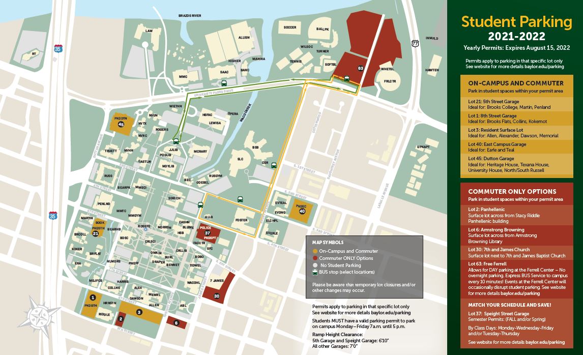 Parking Map Department of Public Safety Baylor University